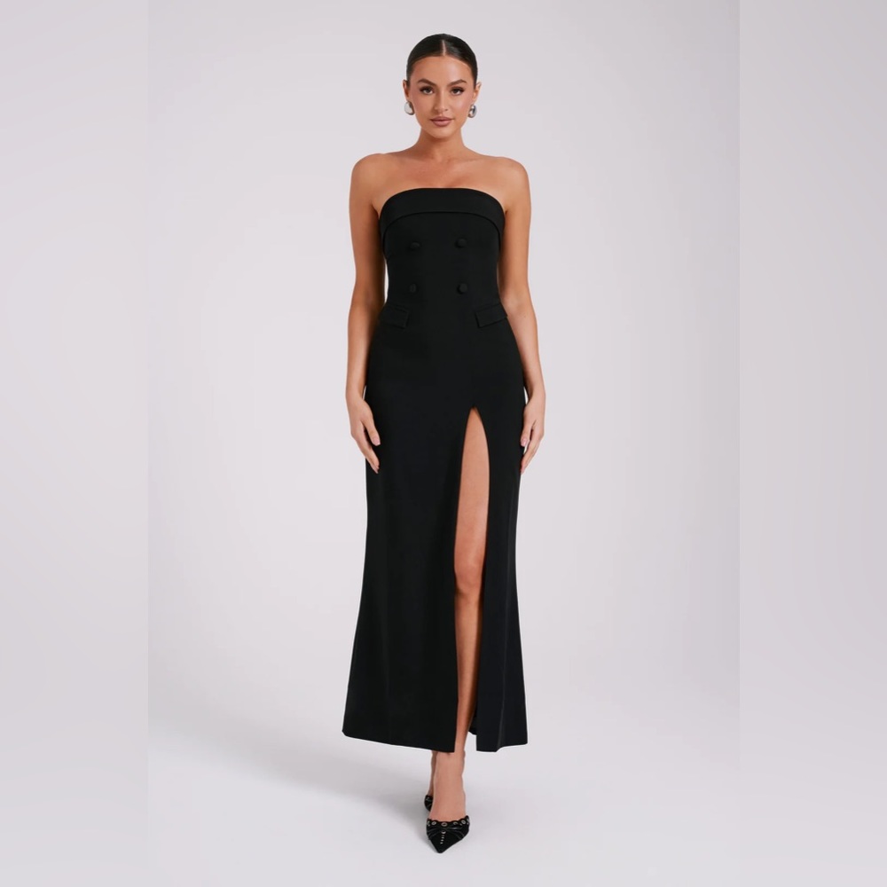 Meshki Abbie strapless suiting gown with slit
